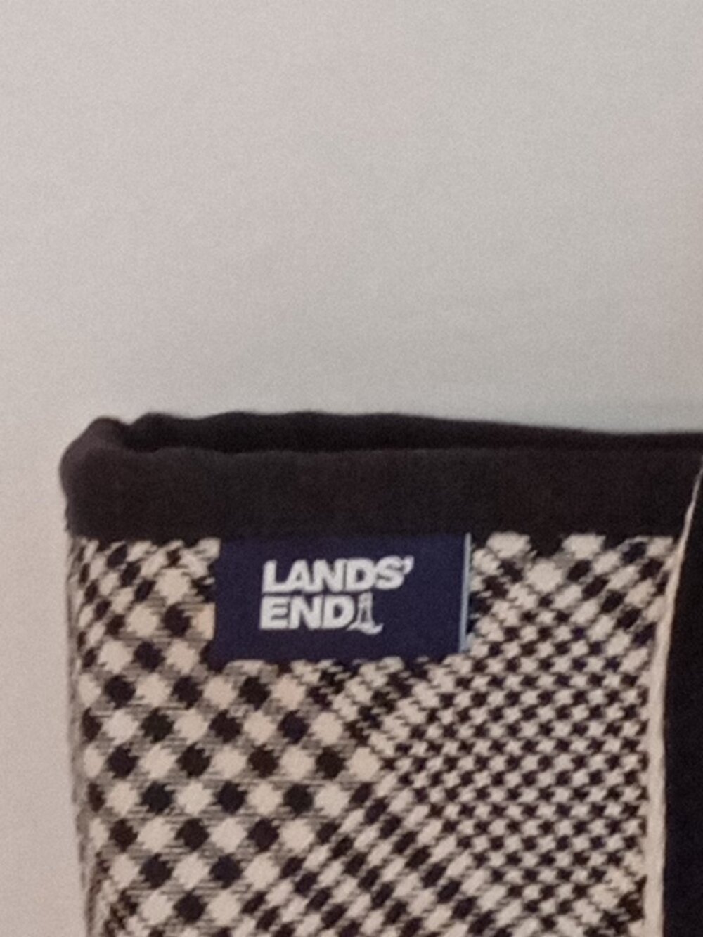 Lands' End Plaid Canvas Tote Bag Monogrammed KGc - Picture 3 of 15